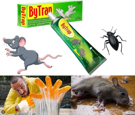 Badem10 ByTrab Fare Haşere Böcek Tuzağı Kapanı Yakalama Yapışkanı Tüpü Zehirsiz 75 ml