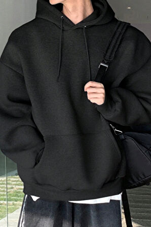 Genius Store Erkek Sweatshirt Kanguru Cepli  İçi Polarlı 3 İplik Kapüşonlu Oversize Sweatshirt KANGURU-SWEATSHIRT