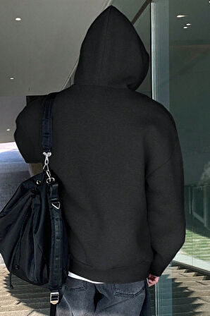 Genius Store Erkek Sweatshirt Kanguru Cepli  İçi Polarlı 3 İplik Kapüşonlu Oversize Sweatshirt KANGURU-SWEATSHIRT