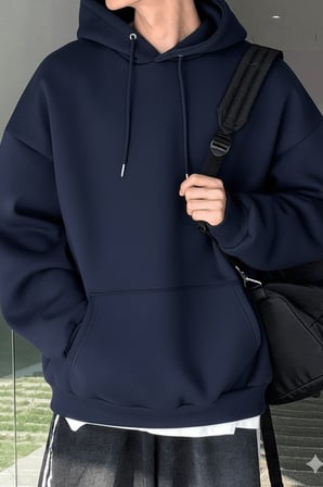 Genius Store Erkek Sweatshirt Kanguru Cepli  İçi Polarlı 3 İplik Kapüşonlu Oversize Sweatshirt KANGURU-SWEATSHIRT