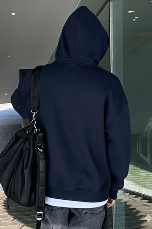 Genius Store Erkek Sweatshirt Kanguru Cepli  İçi Polarlı 3 İplik Kapüşonlu Oversize Sweatshirt KANGURU-SWEATSHIRT