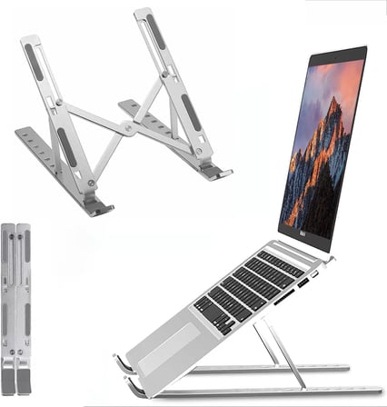 OBEV Taşınabilir Laptop Stant Bilgisayar Stant Notebook Stant Tüm Laptoplarla Uyumlu Bilgisayar Standı Taşınabilir Metal Kaymaz Stant Dizüstü Bilgisayar Stantları Stantı