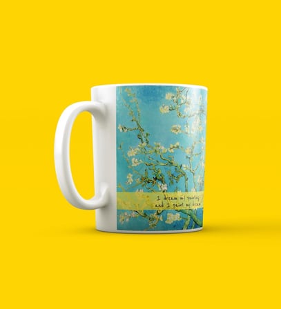 Van Gogh Badem Çiçeği Tasarımlı Kupa Bardak