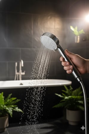Duş Başlığı – Yüksek Basınçlı Su Tasarruflu Banyo Shower Head, Kireç Önleyici Filtreli 3 Kademeli Ayarlanabilir Sprey, Evrensel Bağlantı