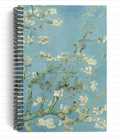 Vincent Van Gogh/Almond Blossom,1890 | Spiralli Defter 21 | A5 | Çizgili | 100 Sayfa | Okul (Düz)