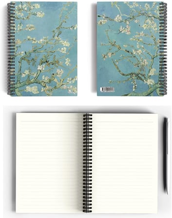 Vincent Van Gogh/Almond Blossom,1890 | Spiralli Defter 21 | A5 | Çizgili | 100 Sayfa | Okul (Düz)
