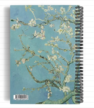 Vincent Van Gogh/Almond Blossom,1890 | Spiralli Defter 21 | A5 | Çizgili | 100 Sayfa | Okul (Düz)