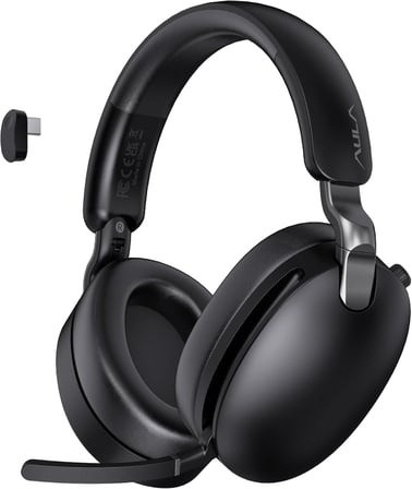 A500 Hybrid ANC 2.4GHz Kablosuz ve Bluetooth 5.4 AUX Mikrofonlu Kulak üstü Kulaklık Siyah