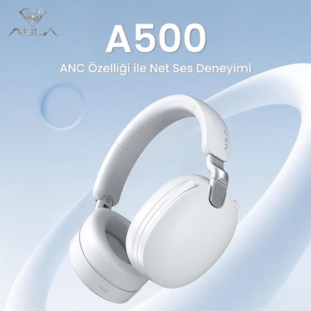 A500 Hybrid ANC 2.4GHz Kablosuz ve Bluetooth 5.4 AUX Mikrofonlu Kulak üstü Kulaklık Siyah