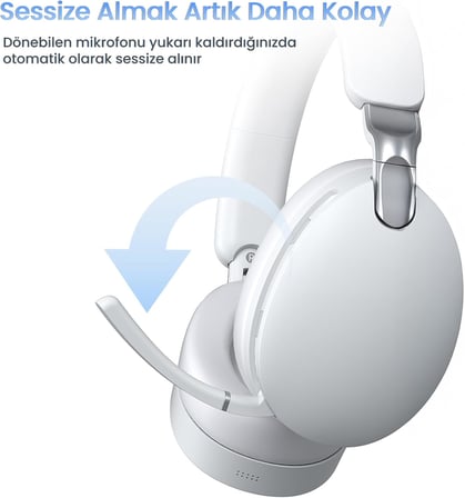 A500 Hybrid ANC 2.4GHz Kablosuz ve Bluetooth 5.4 AUX Mikrofonlu Kulak üstü Kulaklık Siyah
