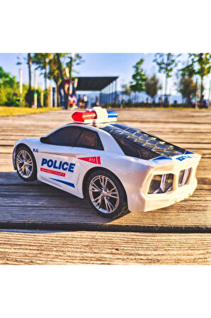 Polis Arabası 3d Işıklı Sesli Sensörlü Dönebilen Araba