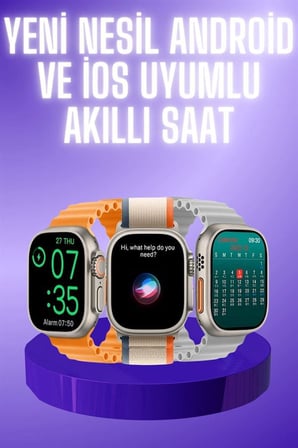 Akıllı Saat Çok Fonksiyonlu Unısex Sosyal Medya Girişli Bluetooth Bağlantılı - Lisinya