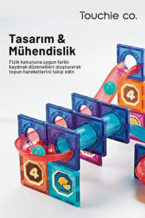 Touchie Co. Mıknatıslı manyetik 72 parça yapı blokları seti