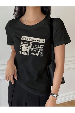 Unisex All Thıngs Grow Baskılı Tasarım Tshirt