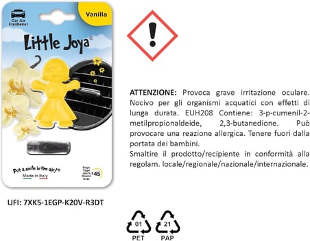 Little Joya Vanilla Kalorifere Geçme Oto Kokusu Vanilya