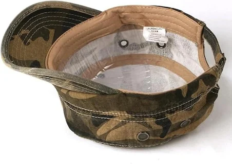 %100 Pamuklu Kamuflaj Askeri Şapka - Ayarlanabilir 55-60cm Terletmez  Şehir Kamp Günlük Kullanım Unisex
