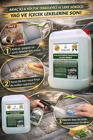 Parfümlü Araç İçi Koltuk Temizleyici Leke Sökücü 5 Kg Köpük ve ph Ayarlı Upholstery Interior Cleaner