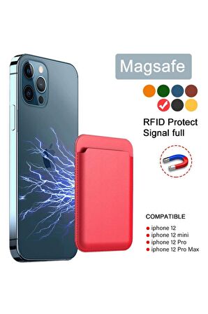 İphone Serisi için Magsafe Uyumlu Deri Cüzdan Kılıf