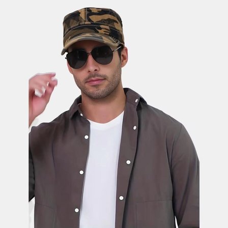 %100 Pamuklu Kamuflaj Askeri Şapka - Ayarlanabilir 55-60cm Terletmez  Şehir Kamp Günlük Kullanım Unisex