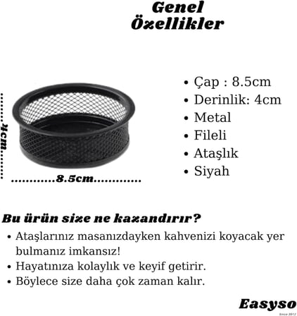 Perfore Metal Masa Üstü Seti, Çok Renkli Ataşlık + Küpnotluk + Kalemlik 3'lü, Siyah, Pembe, Kırmızı, Mavi Turkuaz, Mor, Lila, Yeşil, Turuncu