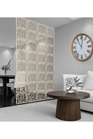 Halkalar Kücük Rastgele Lazer Kesim Paravan, Ahşap Seperatör, Panel Levha Seti Oda Bölücü Desen