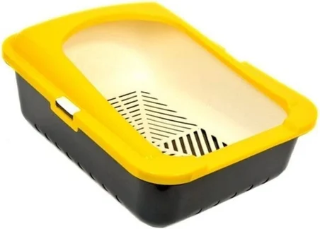 Elekli lüks kedi tuvalet kabı Sarı renk 38x50x17 cm I9030-1S
