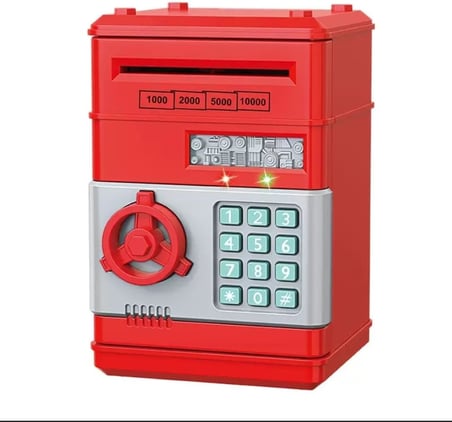 MR Akıllı ATM Kumbara Şifreli Otomatik Kağıt Para Alan Kasa Kumbara Harika bir hediye (Lacivert)