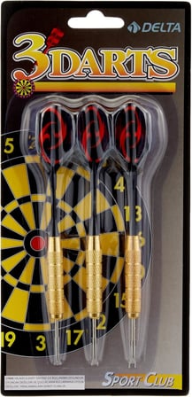 Delta Dart Oku (3’lü Set) - Çelik Uç + Pirinç Gövde + Renkli Kanat - Dart Oku Seti, 24 GR