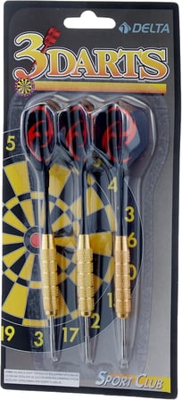 Delta Dart Oku (3’lü Set) - Çelik Uç + Pirinç Gövde + Renkli Kanat - Dart Oku Seti, 24 GR