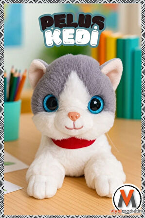 Sevimli Peluş Yavru Kedi 35 cm | Sesli Miyavlayan Oyuncak | Uyku ve Oyun Arkadaşı | 4 Renk Seçeneği