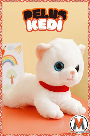 Sevimli Peluş Yavru Kedi 35 cm | Sesli Miyavlayan Oyuncak | Uyku ve Oyun Arkadaşı | 4 Renk Seçeneği