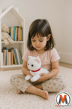 Sevimli Peluş Yavru Kedi 35 cm | Sesli Miyavlayan Oyuncak | Uyku ve Oyun Arkadaşı | 4 Renk Seçeneği