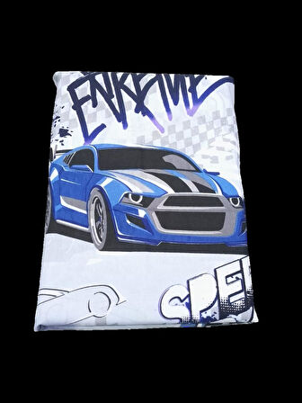 CEYLİN EKO TEK KİŞİLİK NEVRESİM TAKIMI SPEED ARABA MAVİ