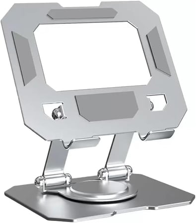 Tablet Standı 360 Derece Dönebilen Tablet Stand Katlanabilir Metal Tablet Tutucu Standı Tablet ve Telefon Tutucu Stant Tablet Tutucu Metal (Metalik Gri)