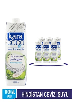 Kara Coco Hindistan Cevizi Suyu 1000 ml * 6 Adet