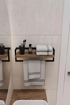 Havluluk Banyo Rafı Sabunluk Şal Askılığı Havlu Askısı Banyo Mutfak Düzenleyici Çok Amaçlı Raf
