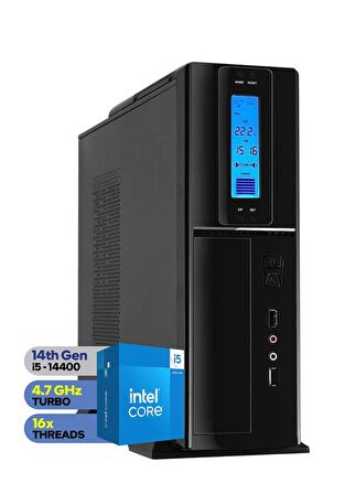 ZETTA FLEX PRO 450X İntel Core i5 14400 16GB DDR5 512GB SSD FREEDOS SFF SLİM MASAÜSTÜ BİLGİSAYAR ZET450X9562007