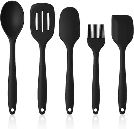 5'li Silikon Mutfak Seti – Kaşık, Kepçe, Spatula, Yağ Fırçası | Renkli Pişirme Seti | Isıya Dayanıklı | Mutfak Gereçleri (Renk Stok Durumuna Göre Gönderilir)