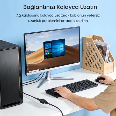 Cat6 1000Mbps Gigabit FTP RJ45 Ethernet Ağ Uzatma Kablosu 2 Metre