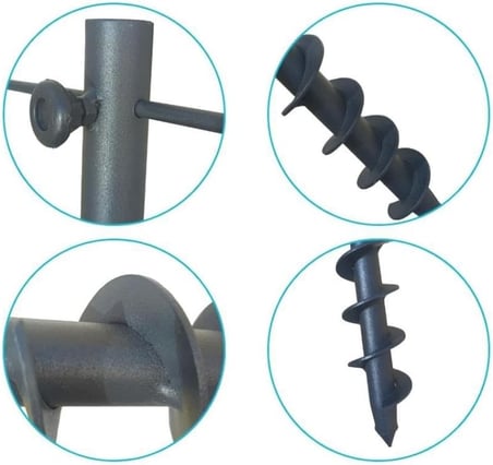 Plaj Şemsiye Sabitleme Kazığı Metal Burgulu Kazık Güçlü Plaj Şemsiyesi Direk Sabitleyici