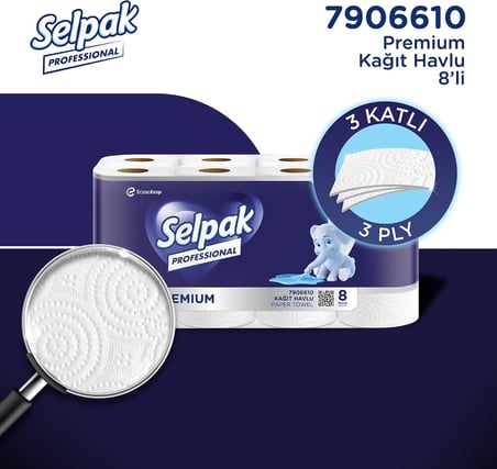 Selpak Professional Premium Havlu Kağıt, 8 Rulo