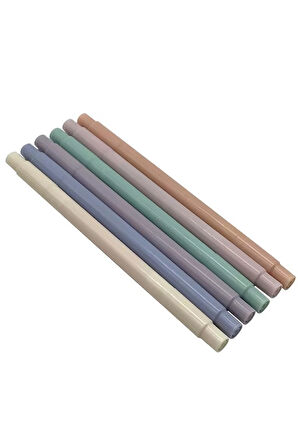6'lı Wen-Duo 500 Kesik -Yuvarlak Çift Uçlu Pastel Fosforlu Kalem