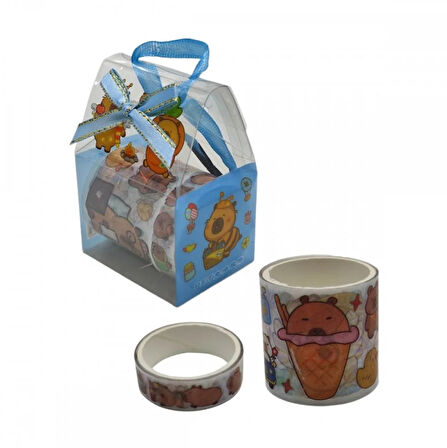 Kapibara Rulo Sticker 3'lü Set - Capybara 