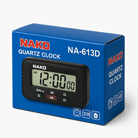 Dijital Masa Saati - Kronometreli Ders Çalışma Saati - Öğrenci Saati - Yapışkanlı Standlı Otomobil Saati ve Kronometre