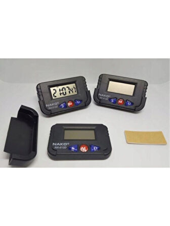 Dijital Masa Saati - Kronometreli Ders Çalışma Saati - Öğrenci Saati - Yapışkanlı Standlı Otomobil Saati ve Kronometre