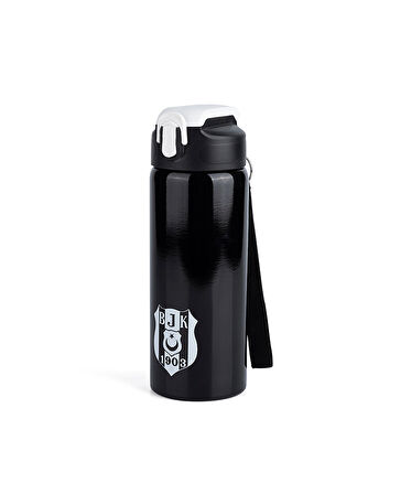 Beşiktaş Lisanslı Logolu Pipetli Çelik Matara 600ML