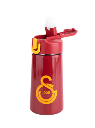 Galatasaray Lisanslı Logolu Pipetli Çelik Matara 500ML