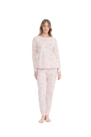 U.S. Polo Assn. Kadın Uzun Kollu Yuvarlak Yaka Pijama Takımı S25120