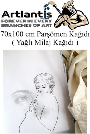 Parşömen Kağıdı Milaj Kağıdı 70x100 cm 20 Adet Yağlı Çizim Kağıdı Parşumen İnce Kopya Kağıdı