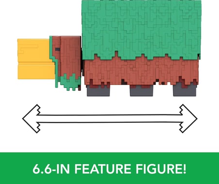 Minecraft Sniffer Aksiyon Figürü, Oyuna Doğru Sesler ve Pikselli Tasarımlı 3,25 inç Ölçekli